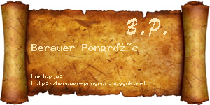 Berauer Pongrác névjegykártya
